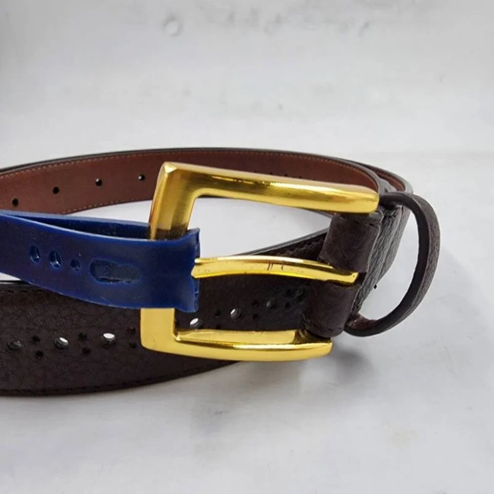 Club Room Faux Leather Brogue Casual Belt Men's M 34-36 Brown Adjutsable
